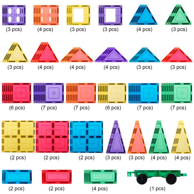 Learn and Grow Toys Learn and grow magnetische tegels bouwers pakket 110 delig MT-110PC-S large