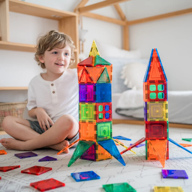Learn and Grow Toys Learn and grow magnetische tegels bouwers pakket 110 delig MT-110PC-S large