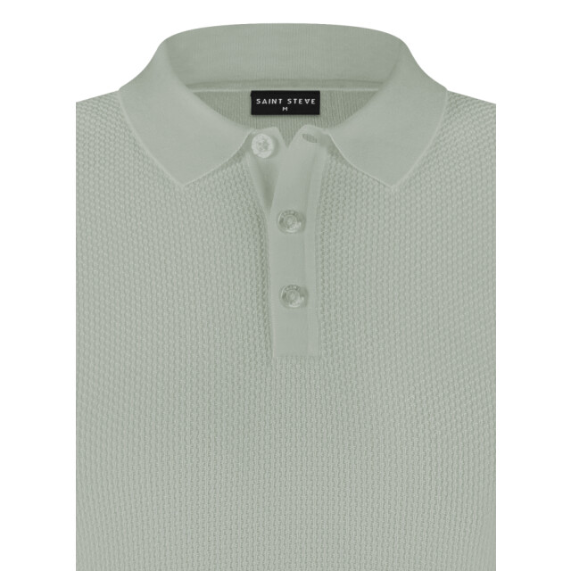 Saint Steve Stanley 231222 60022 cloudy green gebreide heren polo 60022 Cloudy Green/STANLEY 231222 large