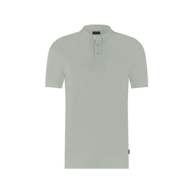 Saint Steve Stanley 231222 60022 cloudy green gebreide heren polo 60022 Cloudy Green/STANLEY 231222 large