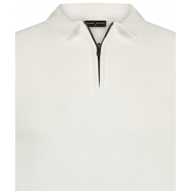 Saint Steve Sonny 231221 10000 white gebreide heren polo 10000 White/SONNY 231221 large