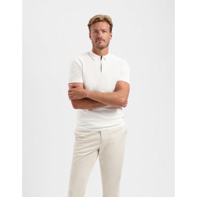 Saint Steve Sonny 231221 10000 white gebreide heren polo 10000 White/SONNY 231221 large