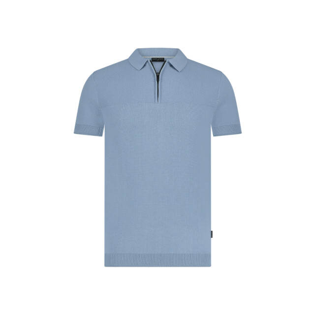 Saint Steve Sonny 231221 70037 jeans blue gebreide heren polo 70037 Jeans Blue/SONNY 231221 large