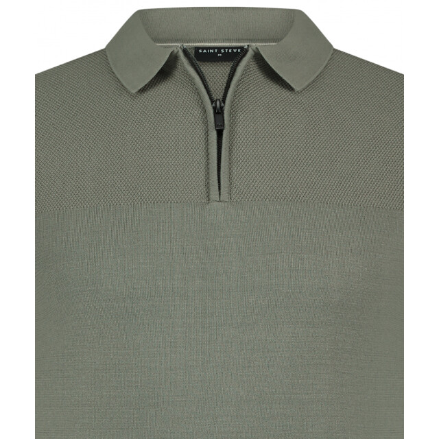 Saint Steve Sonny 231221 60021 leaf green gebreide heren polo 60021 Leaf Green/SONNY 231221 large