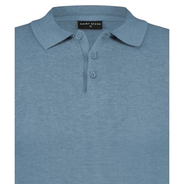 Saint Steve Chris 19481 70037 jeans blue heren  gebreide polo 70037 Jeans Blue/CHRIS 19481 large