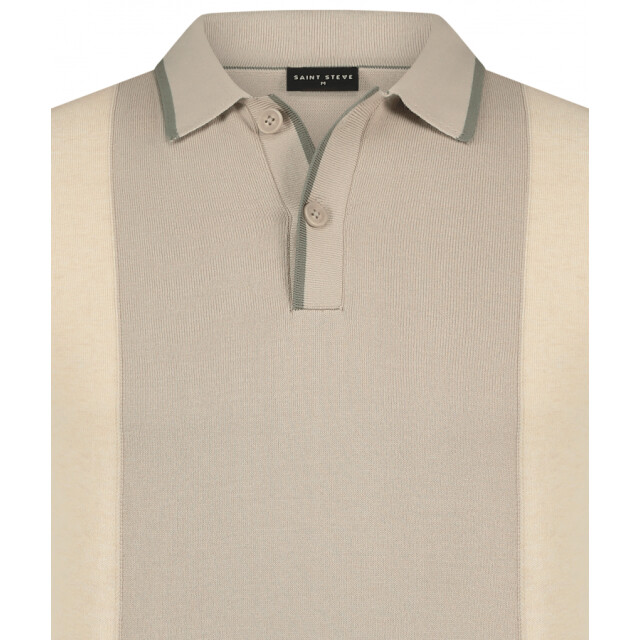 Saint Steve Steff 231224 20007 sand gebreide heren polo 20007 Sand/STEFF 231224 large