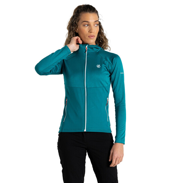 Dare2b Dames convey ii hooded core stretch midlayer UTRG8681_fortunegreen large
