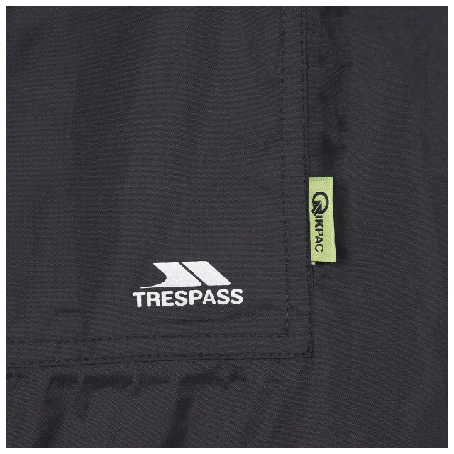 Trespass Unisex qikpac waterdichte opbergbare poncho met capuchon UTTP422_black large