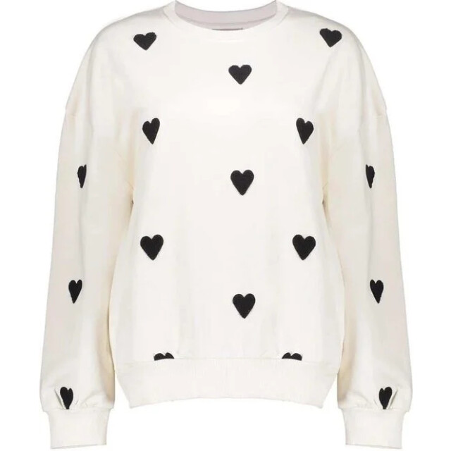 Geisha 52084-21 721 sweater hearts terry light sand/black 52084-21 721 large
