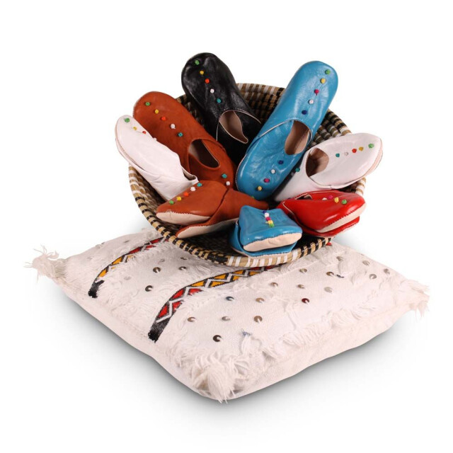Safaary Marokkaanse sloffen pompons SFMRKBAB00082 large