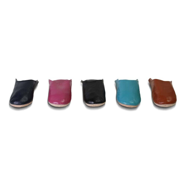 Safaary Marokkaanse babouche leer donker SFMRKBAB00060 large