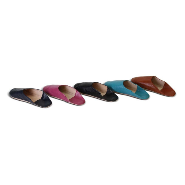 Safaary Marokkaanse babouche leer donker SFMRKBAB00060 large