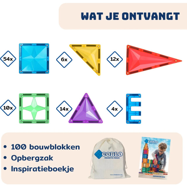 Coblo Magnetische bouwstenen classic 100 delig COBLO100 large