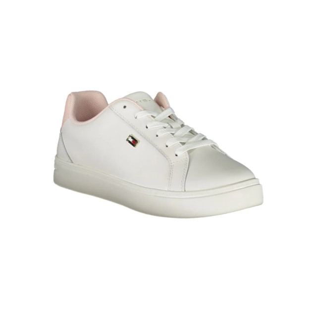 Tommy Hilfiger Te polyester sneakers met contrasterende details Tommy Hilfiger Witte Polyester Sneakers Met Contrasterende Details large