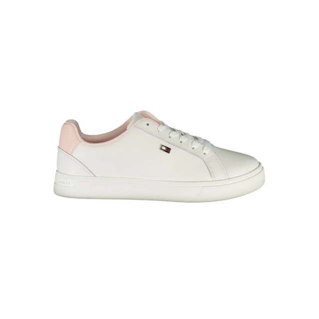 Tommy Hilfiger Te polyester sneakers met contrasterende details Tommy Hilfiger Witte Polyester Sneakers Met Contrasterende Details large