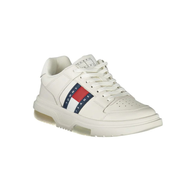 Tommy Hilfiger Te leren dames sneakers voor sportief comfort Tommy Hilfiger Witte Leren Dames Sneakers Voor Sportief Comfort large