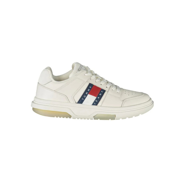 Tommy Hilfiger Te leren dames sneakers voor sportief comfort Tommy Hilfiger Witte Leren Dames Sneakers Voor Sportief Comfort large