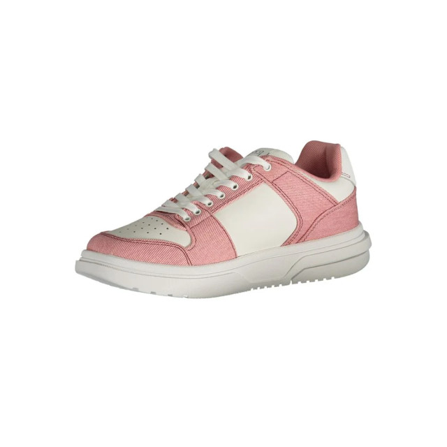 Tommy Hilfiger Polyester sneaker met veters en logo Tommy Hilfiger Roze Polyester Sneaker Met Veters En Logo large