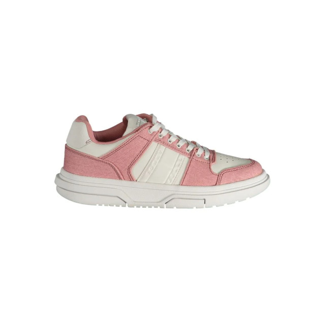 Tommy Hilfiger Polyester sneaker met veters en logo Tommy Hilfiger Roze Polyester Sneaker Met Veters En Logo large