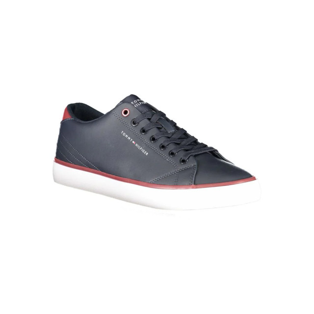 Tommy Hilfiger Polyester sneaker met contrasterende details Tommy Hilfiger Blauwe Polyester Sneaker Met Contrasterende Details large