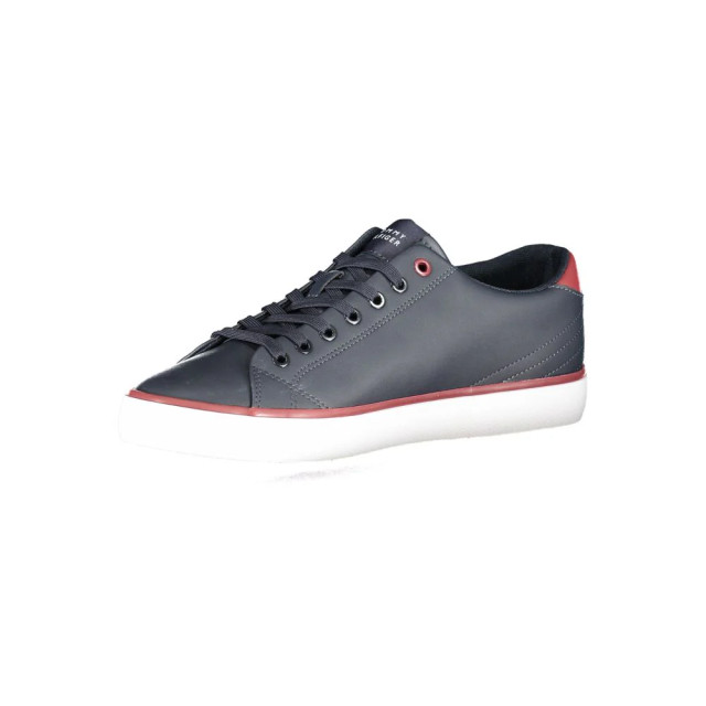 Tommy Hilfiger Polyester sneaker met contrasterende details Tommy Hilfiger Blauwe Polyester Sneaker Met Contrasterende Details large