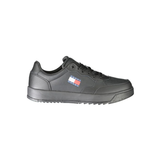 Tommy Hilfiger Polyethyleen heren sneakers voor stijl en comfort Tommy Hilfiger Zwarte Polyethyleen Heren Sneakers voor Stijl en Comfort large