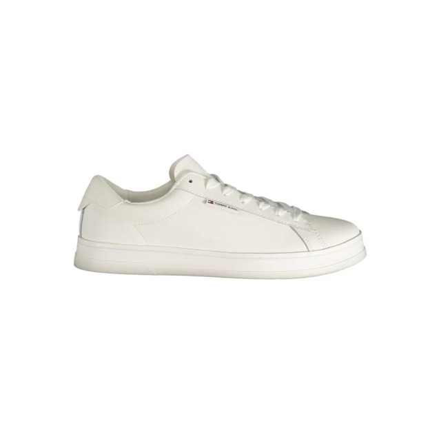 Tommy Hilfiger Te polyester sneakers met veters en logo Tommy Hilfiger Witte Polyester Sneakers Met Veters En Logo large