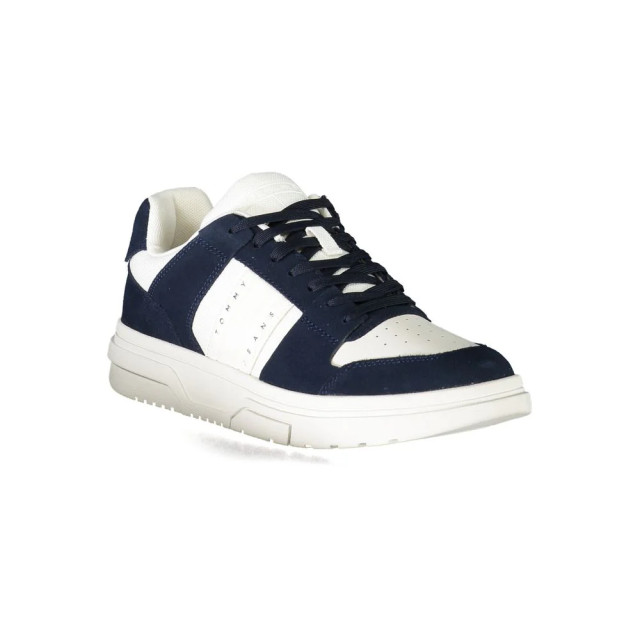 Tommy Hilfiger Polyester sneaker met contrastdetails Tommy Hilfiger Blauw Polyester Sneaker Met Contrastdetails large