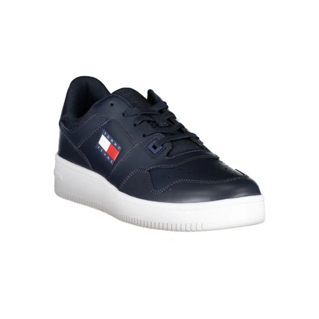 Tommy Hilfiger Sneakers met contrast en logo detail Tommy Hilfiger Blauwe Sneakers Met Contrast En Logo Detail large