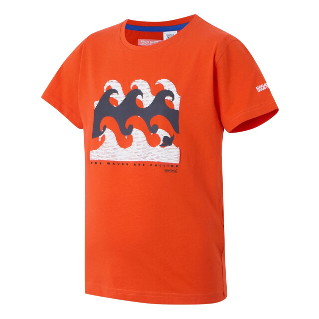 Regatta Kinderen/kinderen bosley viii golven t-shirt UTRG11453_tangerinetango large