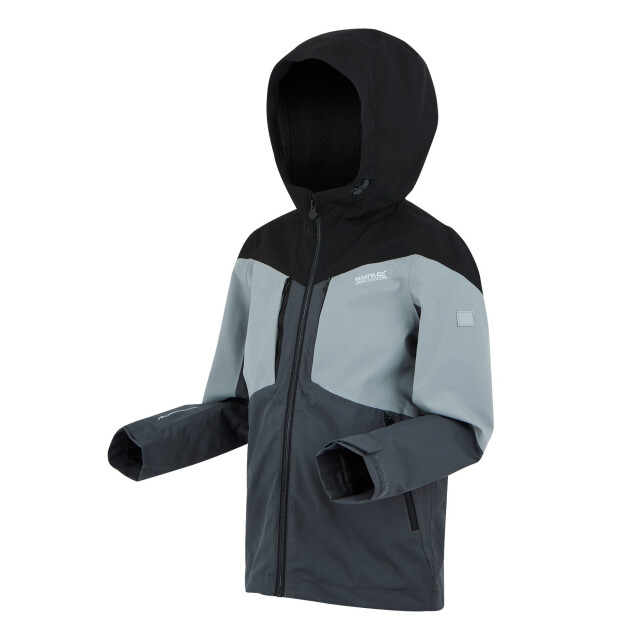 Regatta Kinder/kinder highton vi waterdichte jas UTRG11444_sealgreycloudygreyblack large