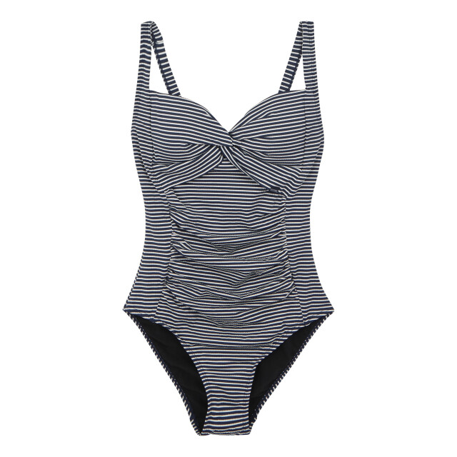 Regatta Dames stripe seersucker tummy control one piece zwempak UTRG11267_navywhite large
