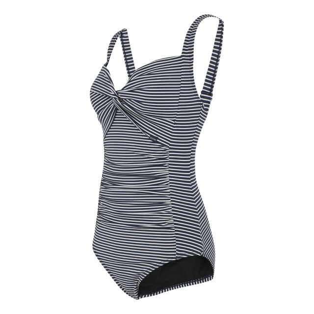 Regatta Dames stripe seersucker tummy control one piece zwempak UTRG11267_navywhite large
