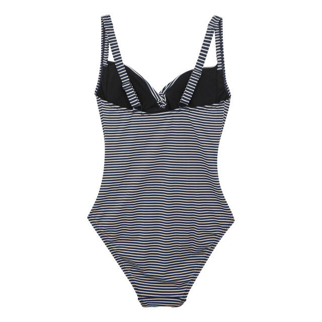 Regatta Dames stripe seersucker tummy control one piece zwempak UTRG11267_navywhite large