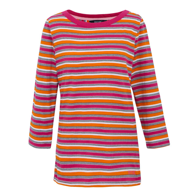 Regatta Dames baylette ii gestreept t-shirt UTRG11225_pinkfusion large
