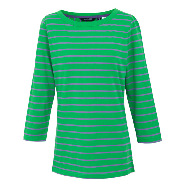 Regatta Dames baylette ii gestreept t-shirt UTRG11225_green large