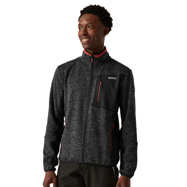 Regatta Heren baslinn marl full zip fleecejack UTRG11189_blackblackmarl large
