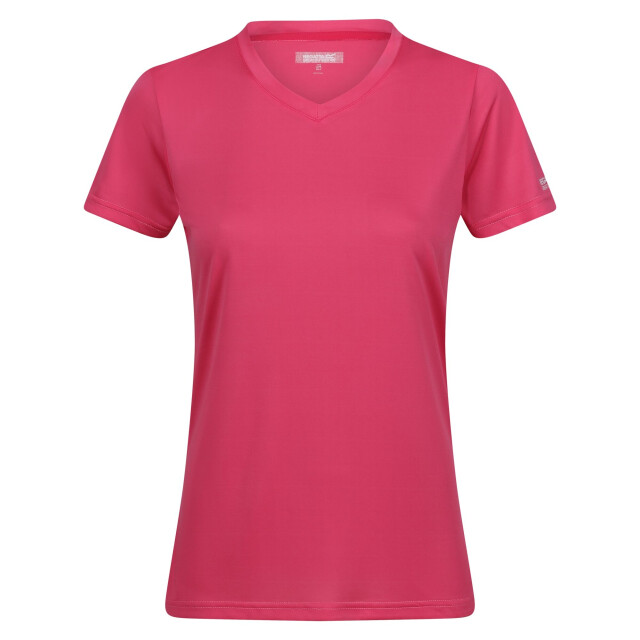 Regatta Dames fingal effen v hals t-shirt UTRG11207_flamingopink large