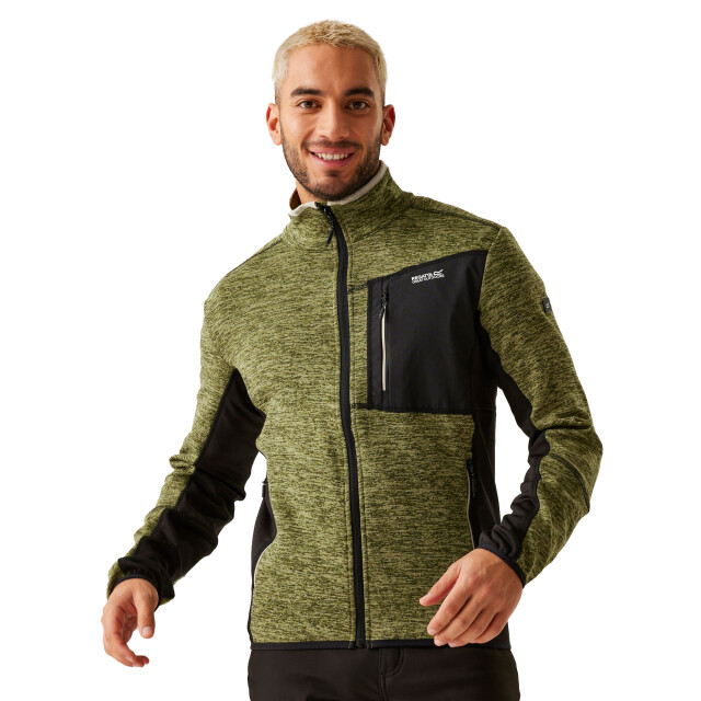 Regatta Heren baslinn marl full zip fleecejack UTRG11189_nephritegreenblack large