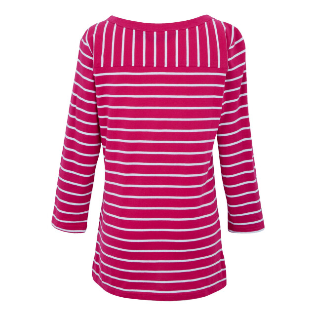 Regatta Dames baylette ii gestreept t-shirt UTRG11225_pinkfusionwhite large