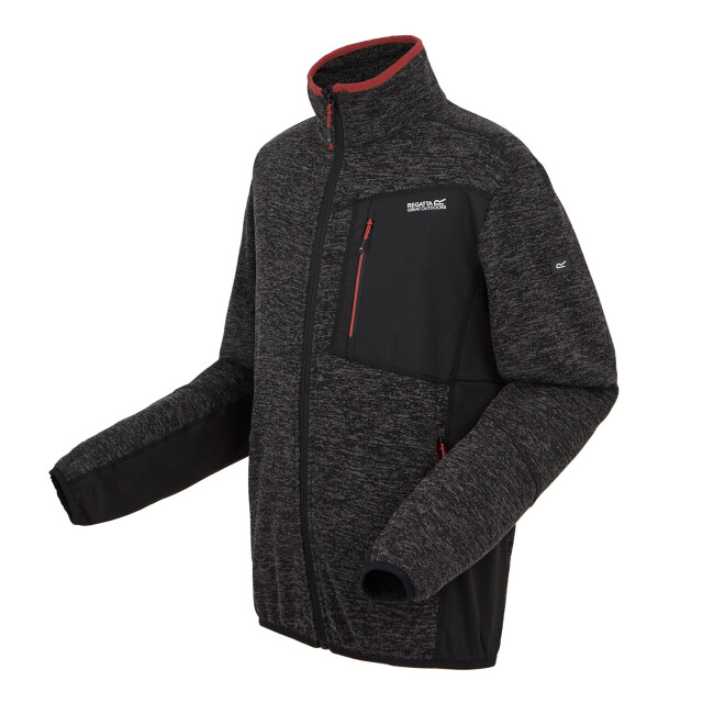Regatta Heren baslinn marl full zip fleecejack UTRG11189_blackblackmarl large