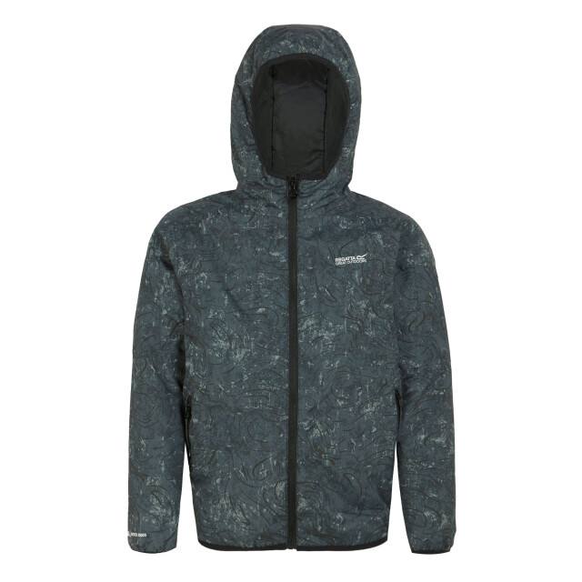 Regatta Volcanics viii terrain print reflecterende waterdichte jas voor kinderen/kinderen UTRG11233_sealgrey large