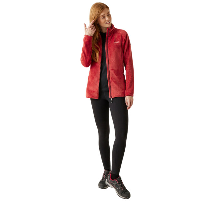 Regatta Dames lakara fluffy full zip fleece jas UTRG11133_mineralred large