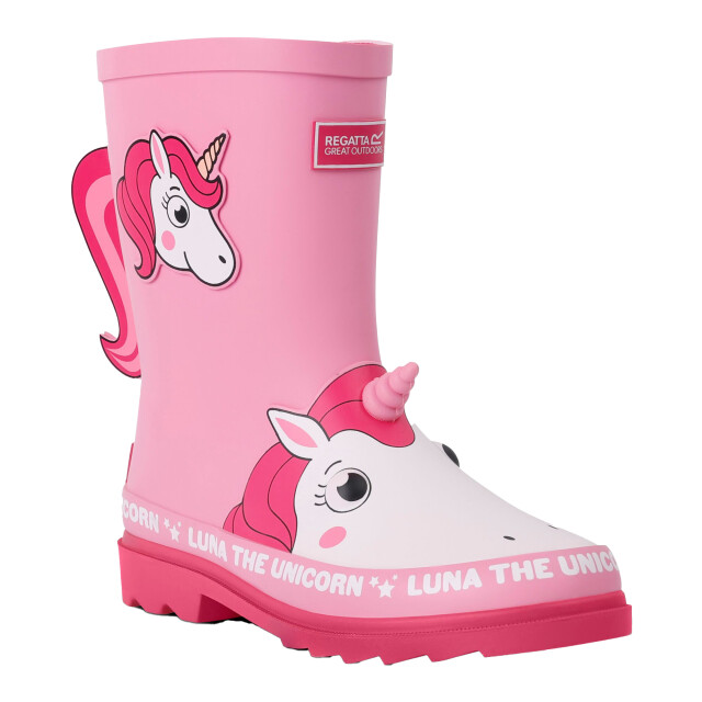 Regatta Kinderen/kids mudplay ii luna de eenhoorn wellington laarzen UTRG11072_pink large