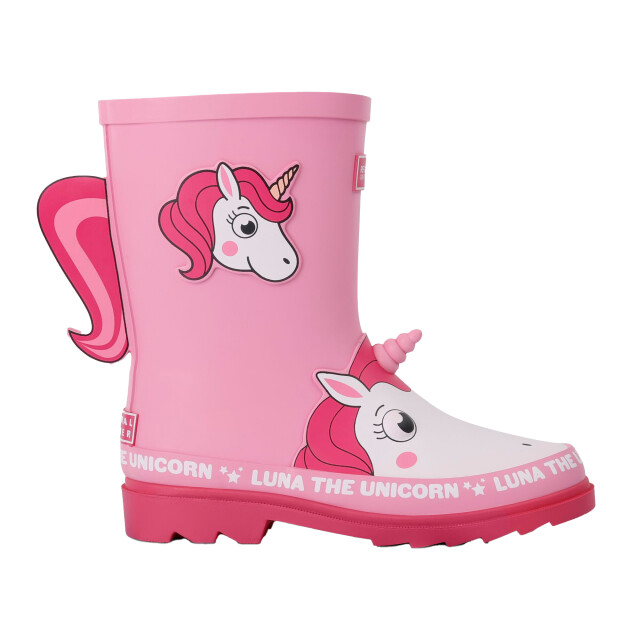 Regatta Kinderen/kids mudplay ii luna de eenhoorn wellington laarzen UTRG11072_pink large