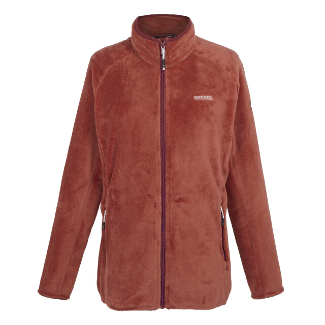 Regatta Dames lakara fluffy full zip fleece jas UTRG11133_mineralred large