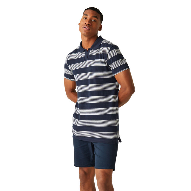 Regatta Heren tempete stripe poloshirt UTRG11061_navywhite large