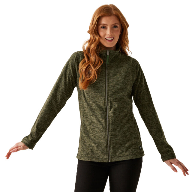 Dare2b Dames mayse full zip fleecejack UTRG11073_darkkhakimarl large