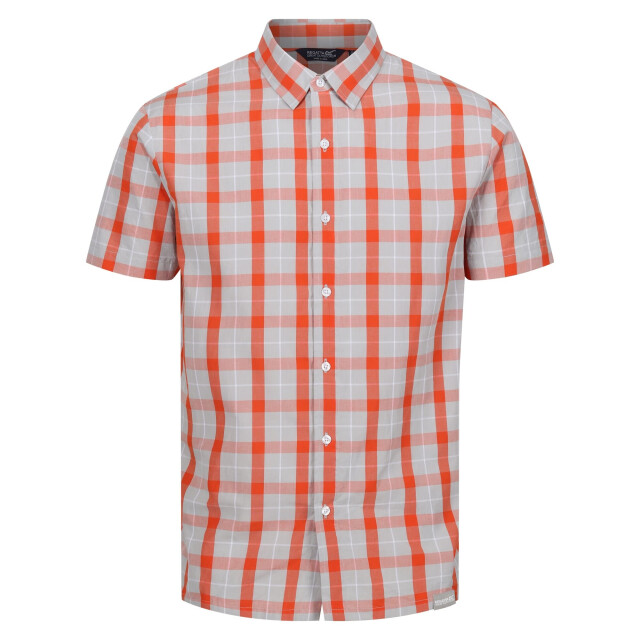 Regatta Heren denmoor geruit overhemd UTRG10991_silvergreyrustyorange large