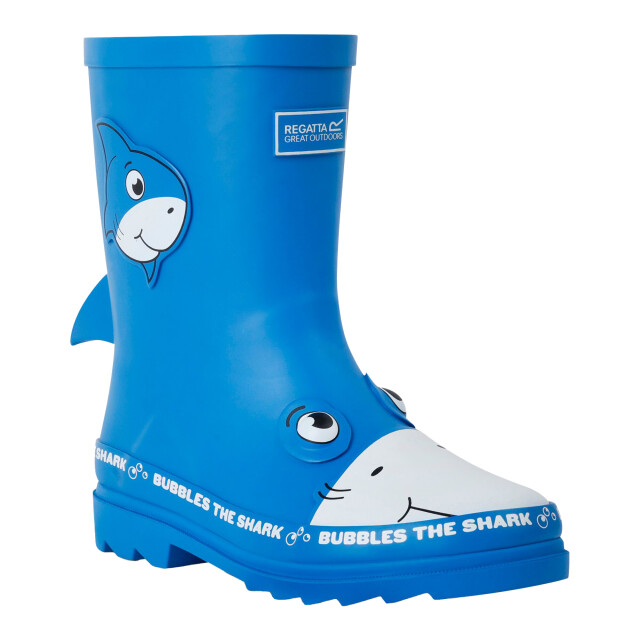 Regatta Kinderen/kinderen mudplay ii bubbles de haai wellington laarzen UTRG10997_blue large